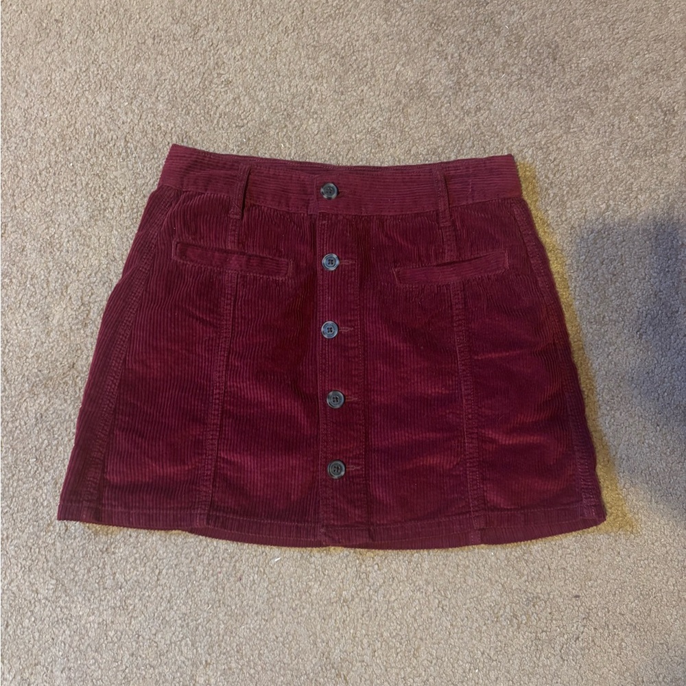 American Eagle Outfitters Maroon Corduroy Skirt